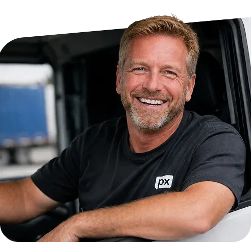 CDL truck driver on the road